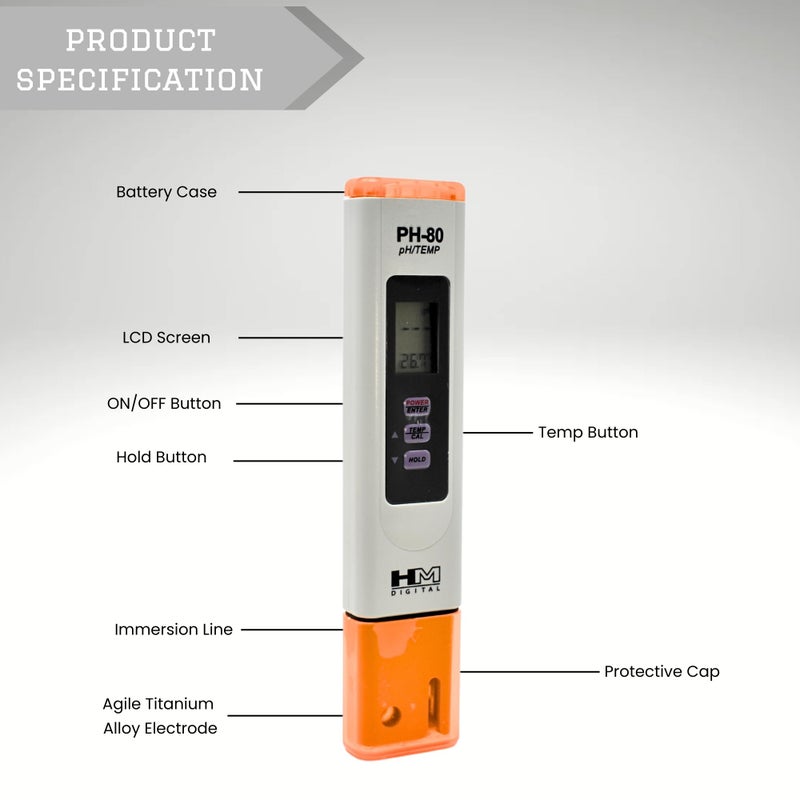 HM Digital HMDPHM80 Digital pH/Temperature Meter - Image 4